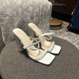 Elegant White Strappy Heels